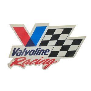 Valvoline Racing Decal Sticker 14.75" x 9" Vintage 90s Checkered Flag NOS